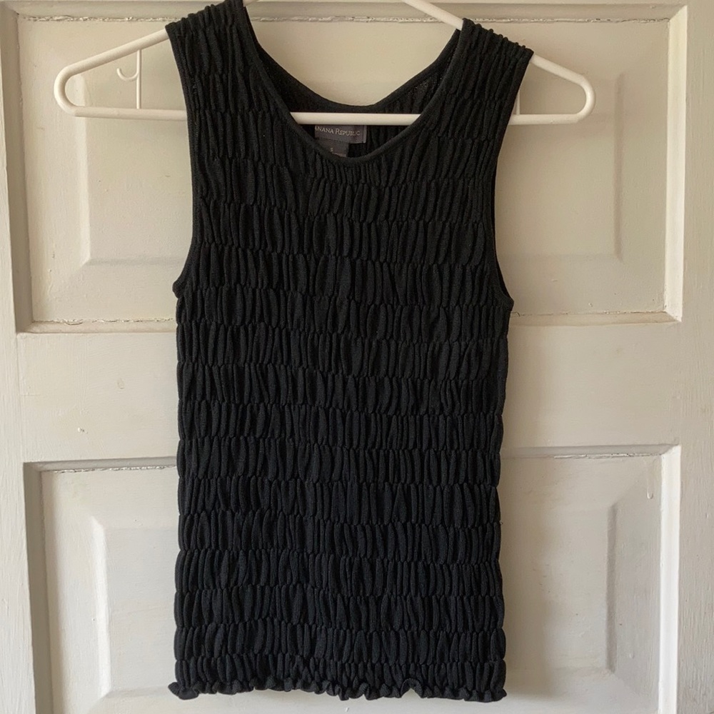 Banana Republic silk black sleeveless top.